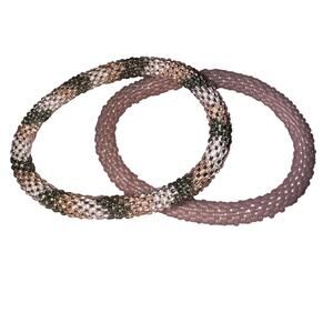 Set of 2 Sashka Co Hand Crafted Glass Bead Bracelets